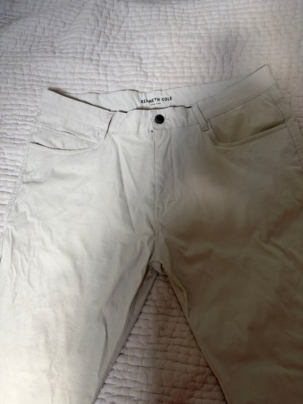 Kenneth Cole Neutral Cream Chino Pants